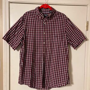 Chaps Red and Blue Casual Button Down Shirt